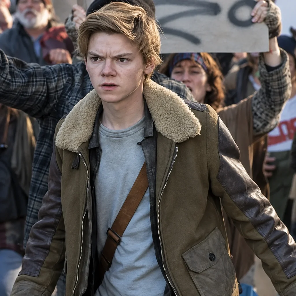 Maze Runner: The Death Cure Thomas Brodie-Sangster Brown Shearling Jacket