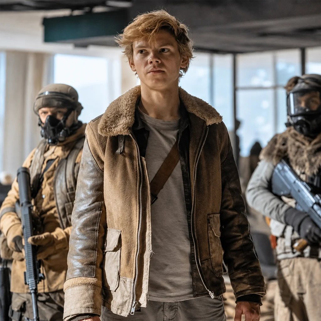 Maze Runner: The Death Cure Thomas Brodie-Sangster Brown Shearling Jacket