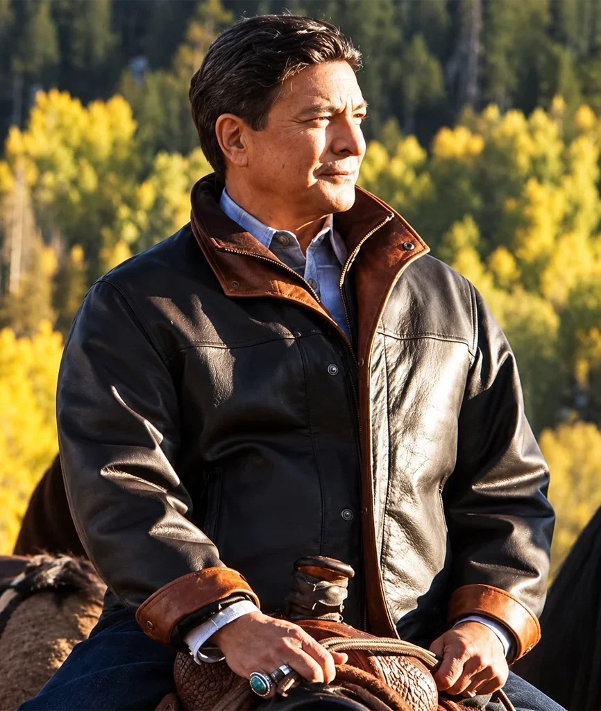 Yellowstone Thomas Rainwater Gil Birmingham Black Leather Jacket