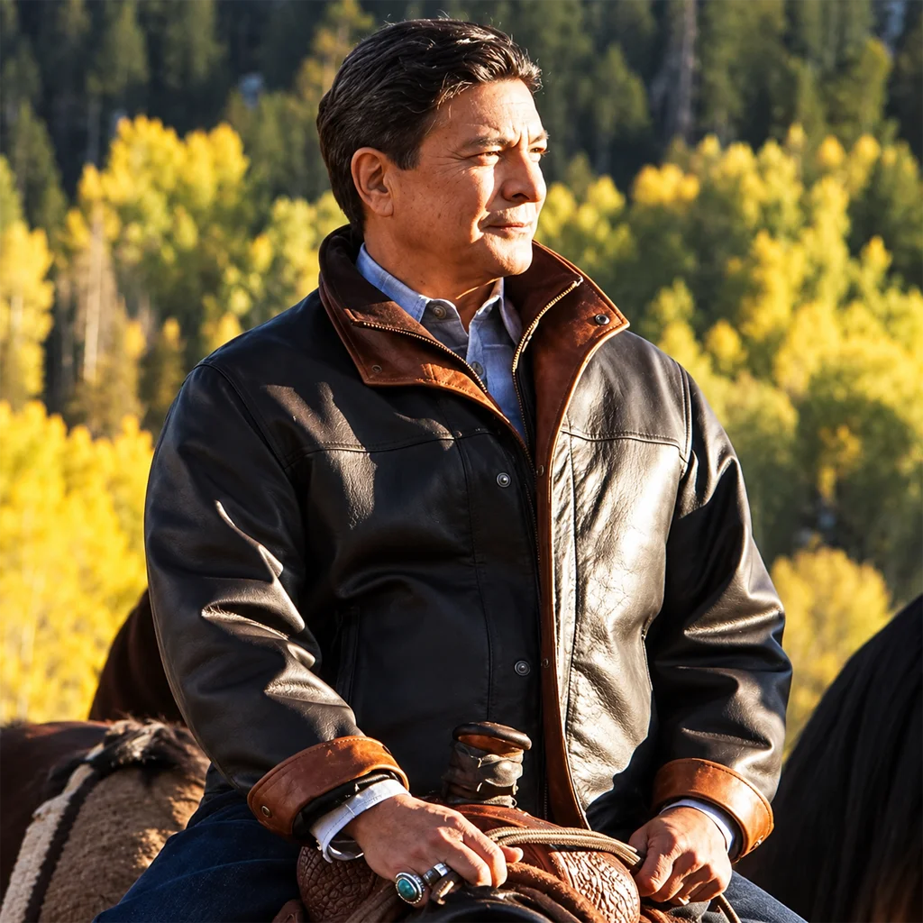 Yellowstone Thomas Rainwater Gil Birmingham Black Leather Jacket