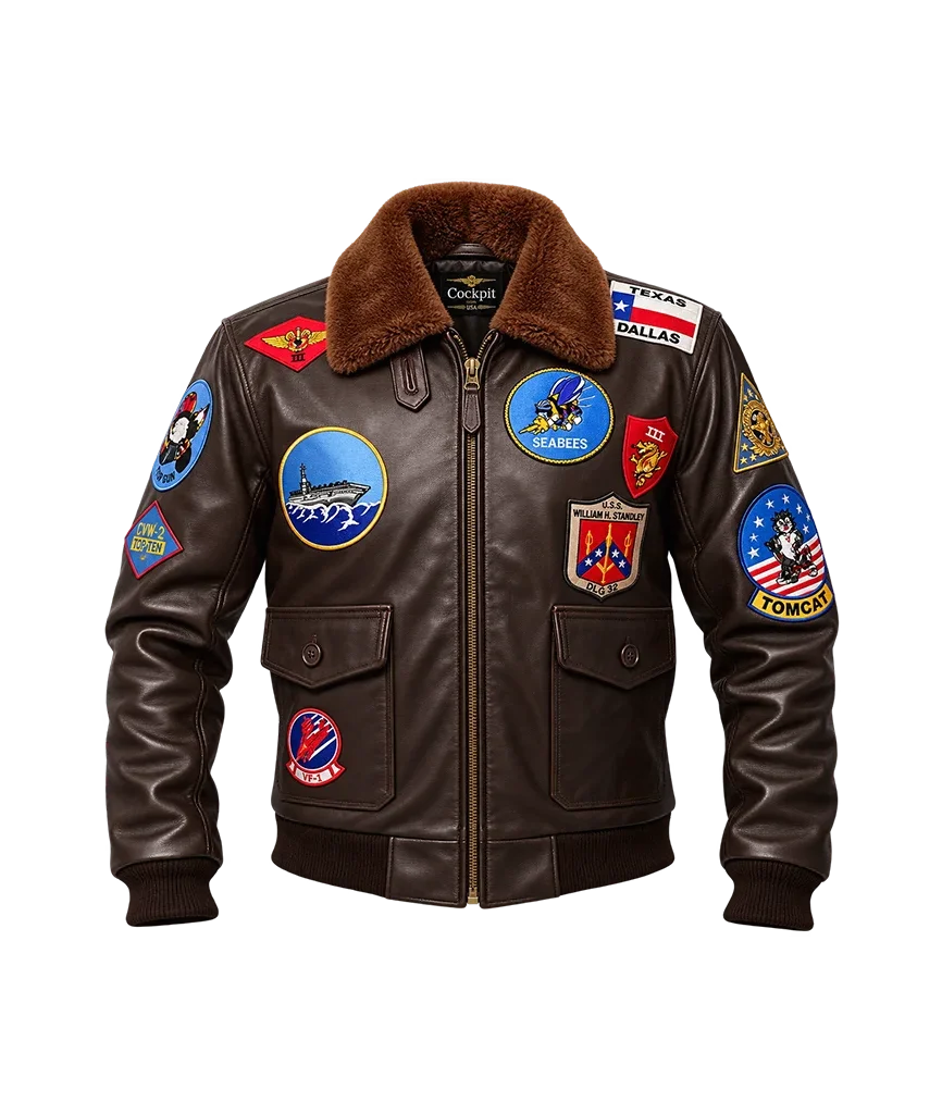 Top Gun Maverick Aviator Brown Leather Flight Jacket