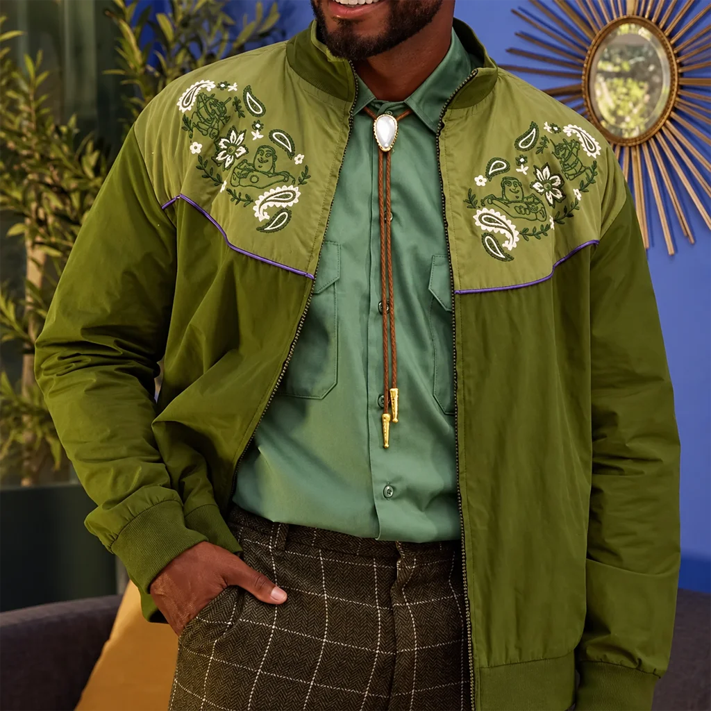 Buzz Lightyear Toy Story 5 Unisex Green Western Windbreaker