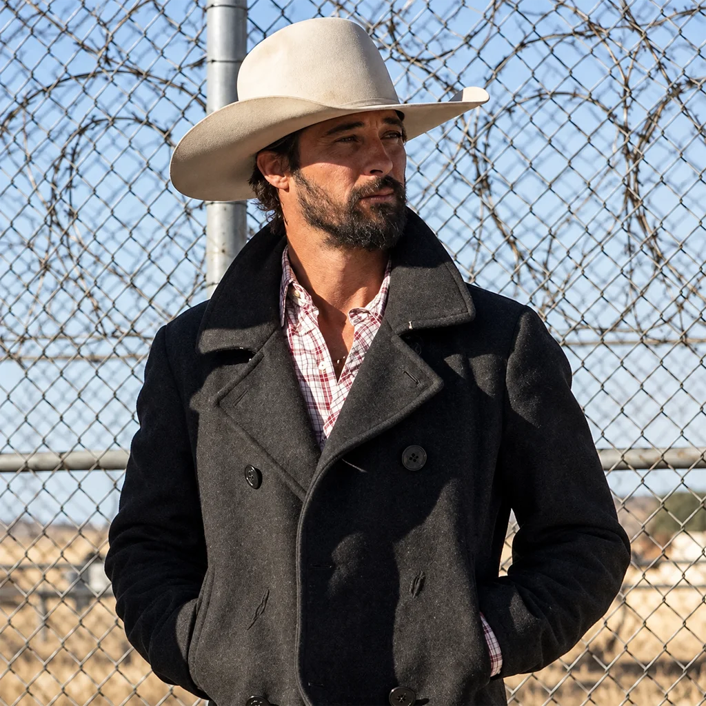 Yellowstone Ryan Bingham Walker Charcoal Gray Wool Peacoat