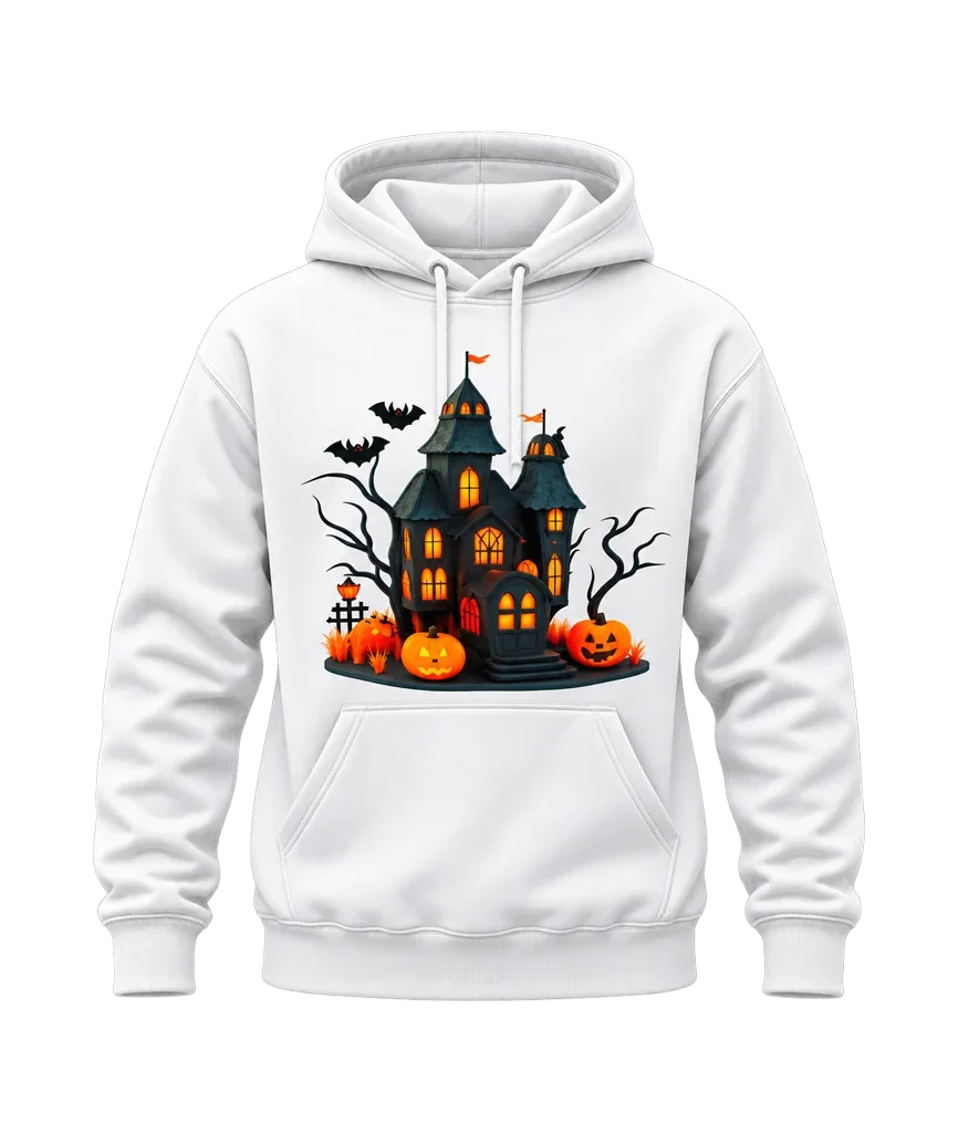 Wednesday Haunted House Spooky White Hoodie