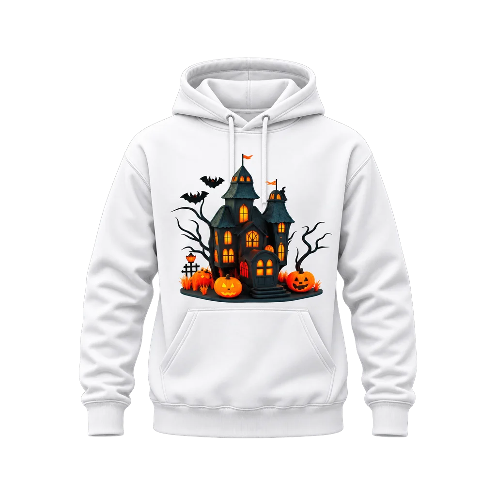 Wednesday Haunted House Spooky White Hoodie