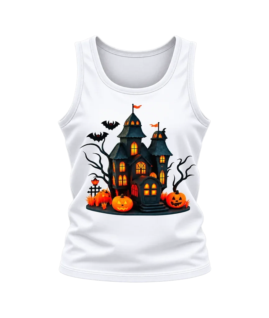 Wednesday Haunted House Spooky White Tank Top
