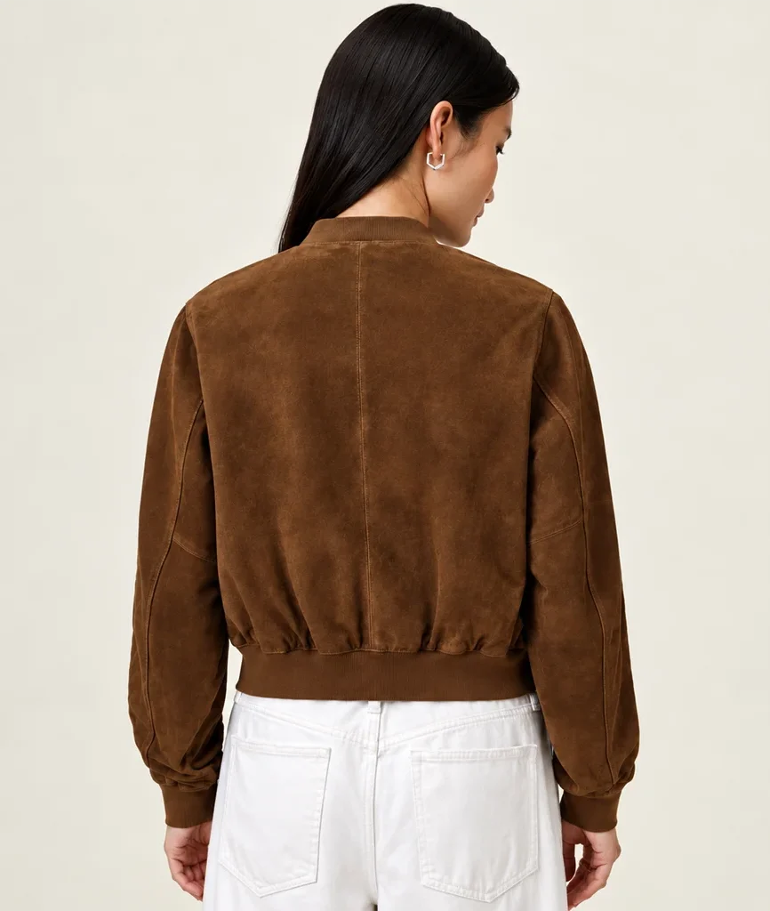Women’s Premium Minimalist Suede Bomber Jacket