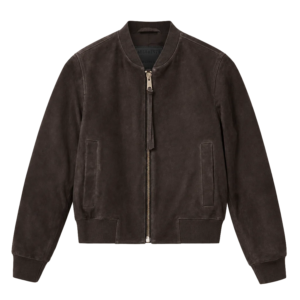 Women’s Premium Minimalist Suede Bomber Jacket