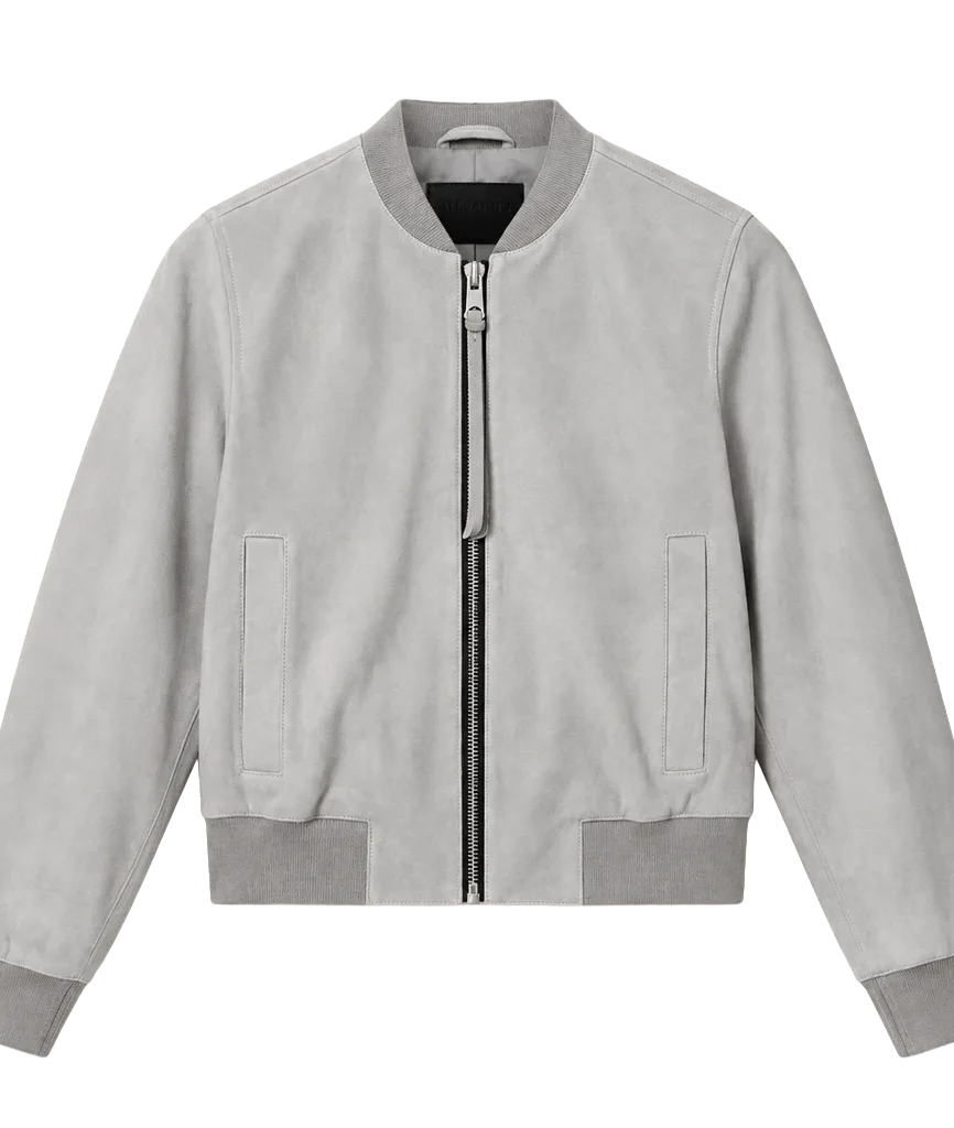 Women’s Premium Minimalist Suede Bomber Jacket