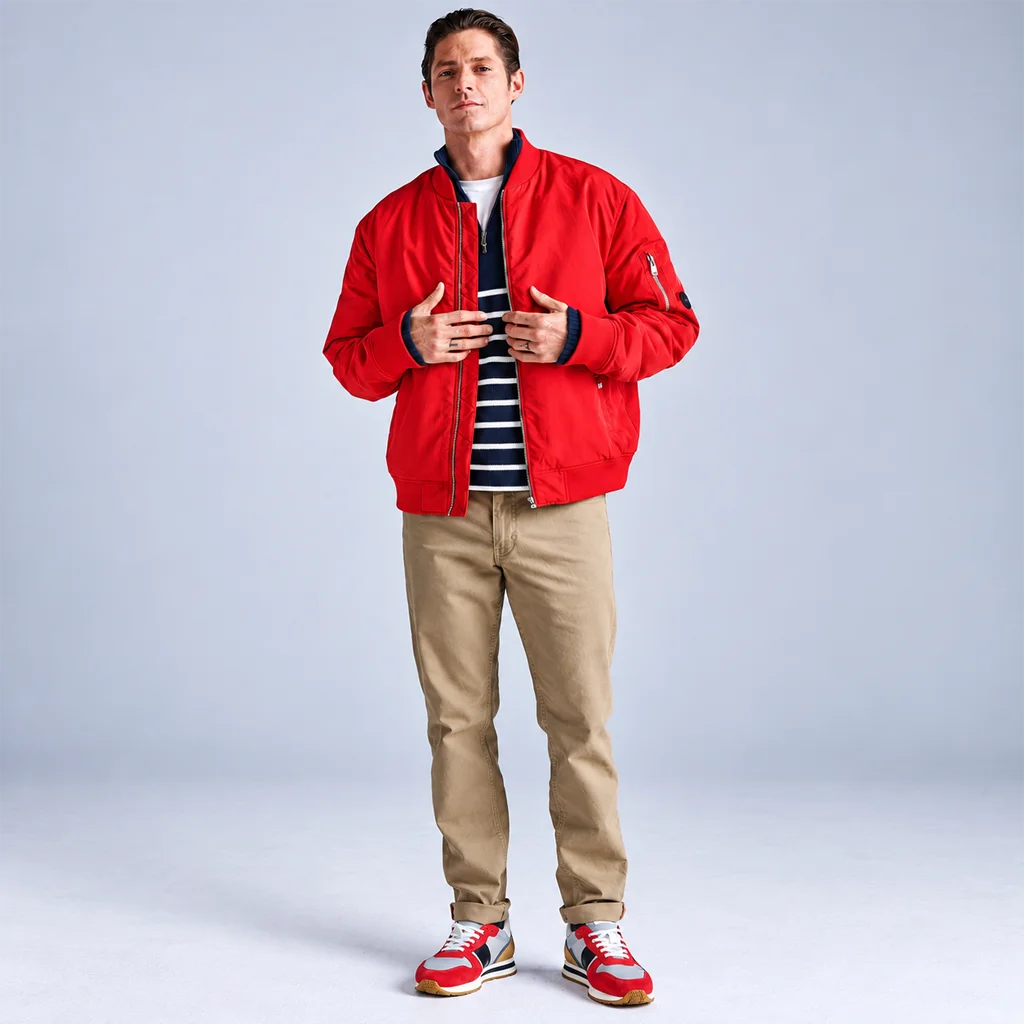Woolrich Men’s Red Urban Flight Bomber Jacket