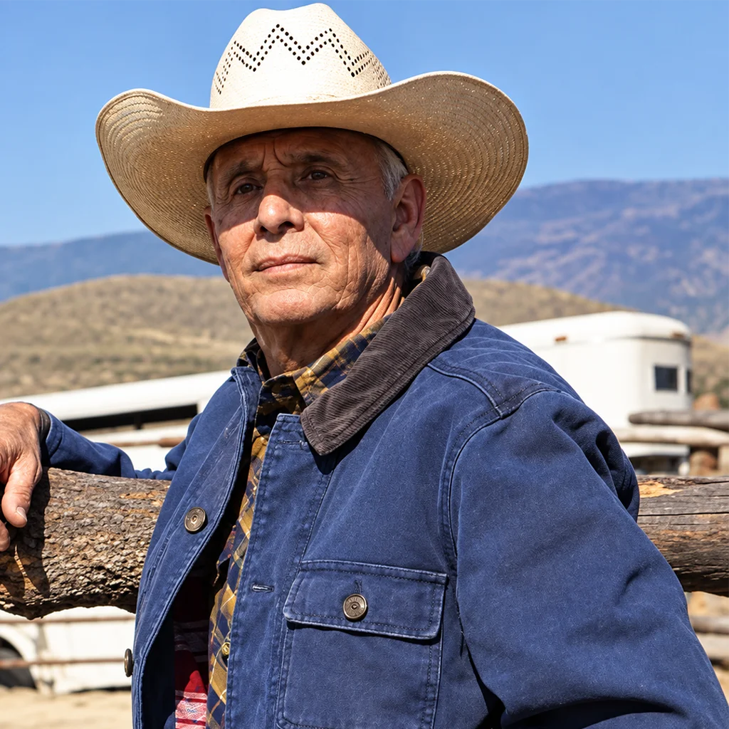Yellowstone Felix Long Rudy Ramos Blue Cotton Jacket