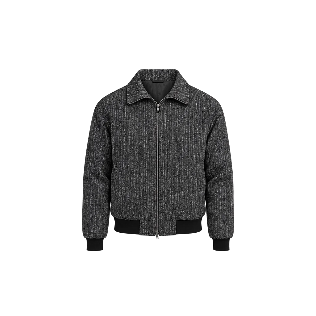 Coltrane Wilder Nemesis Ylan Noel Grey Textured Bomber Jacket