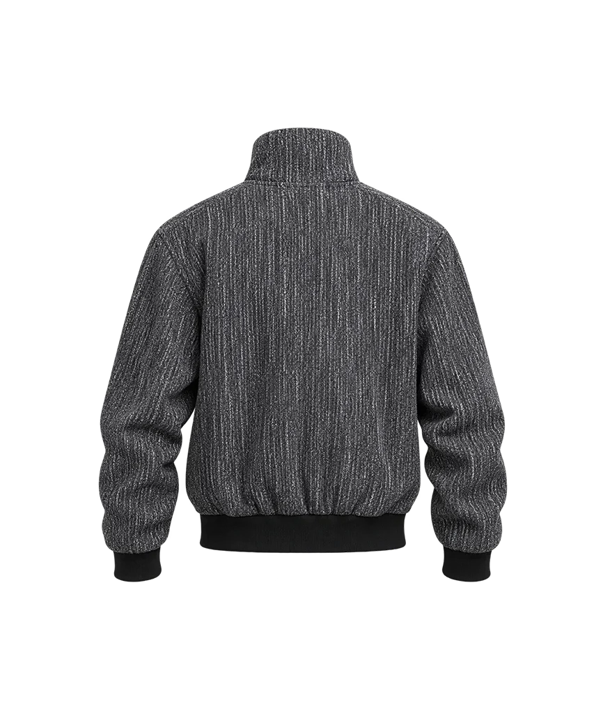 Coltrane Wilder Nemesis Ylan Noel Grey Textured Bomber Jacket