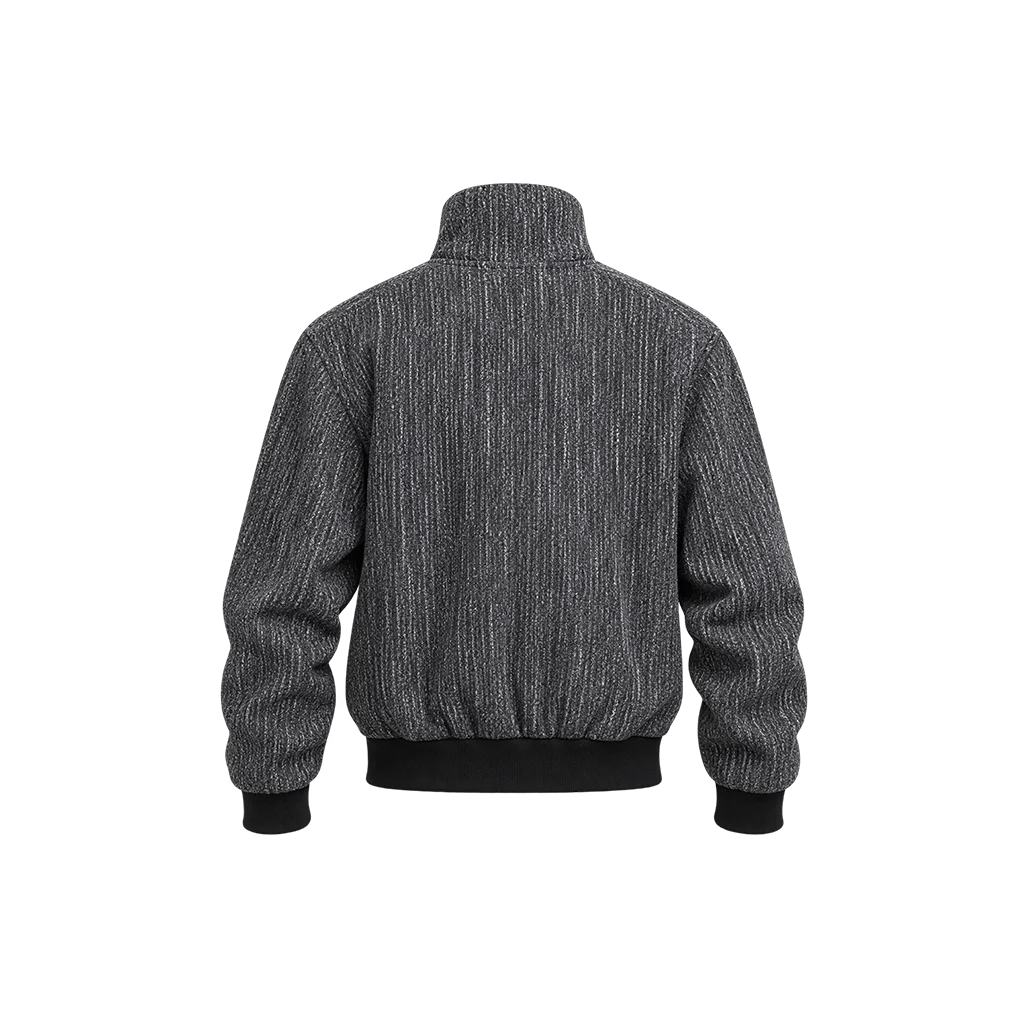 Coltrane Wilder Nemesis Ylan Noel Grey Textured Bomber Jacket