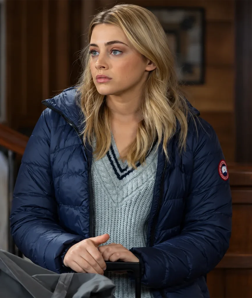 Zoey Miller The Other Zoey Josephine Langford Blue Quilted Hooded Jacket
