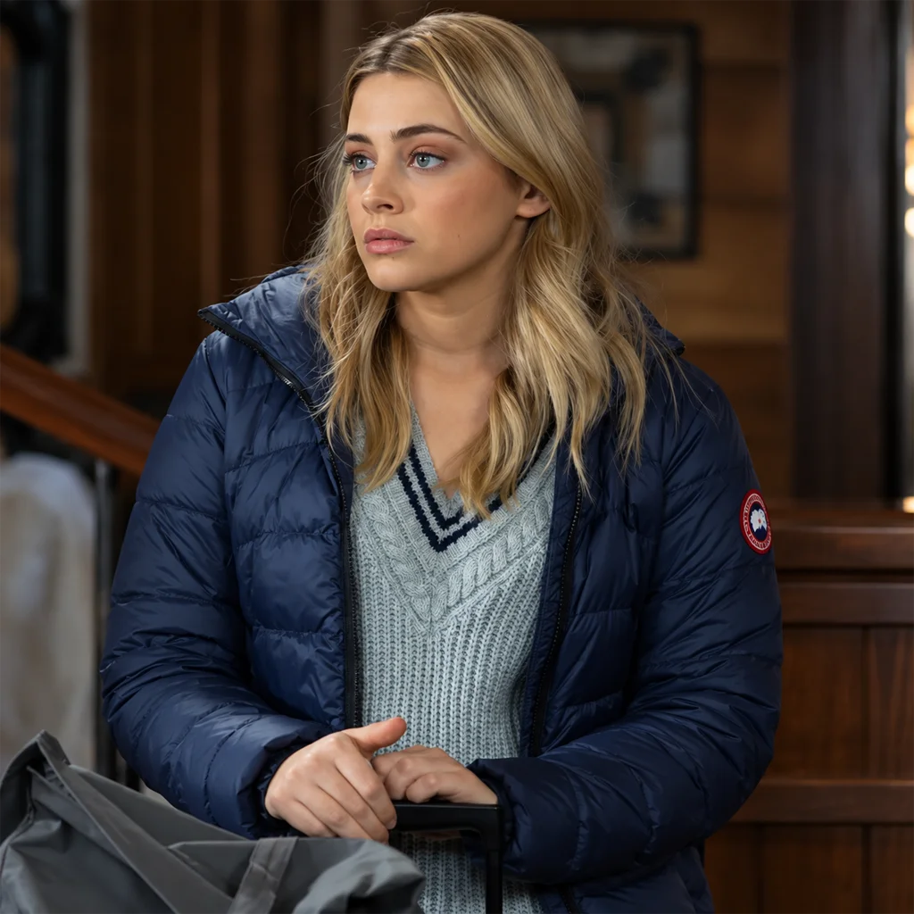 Zoey Miller The Other Zoey Josephine Langford Blue Quilted Hooded Jacket