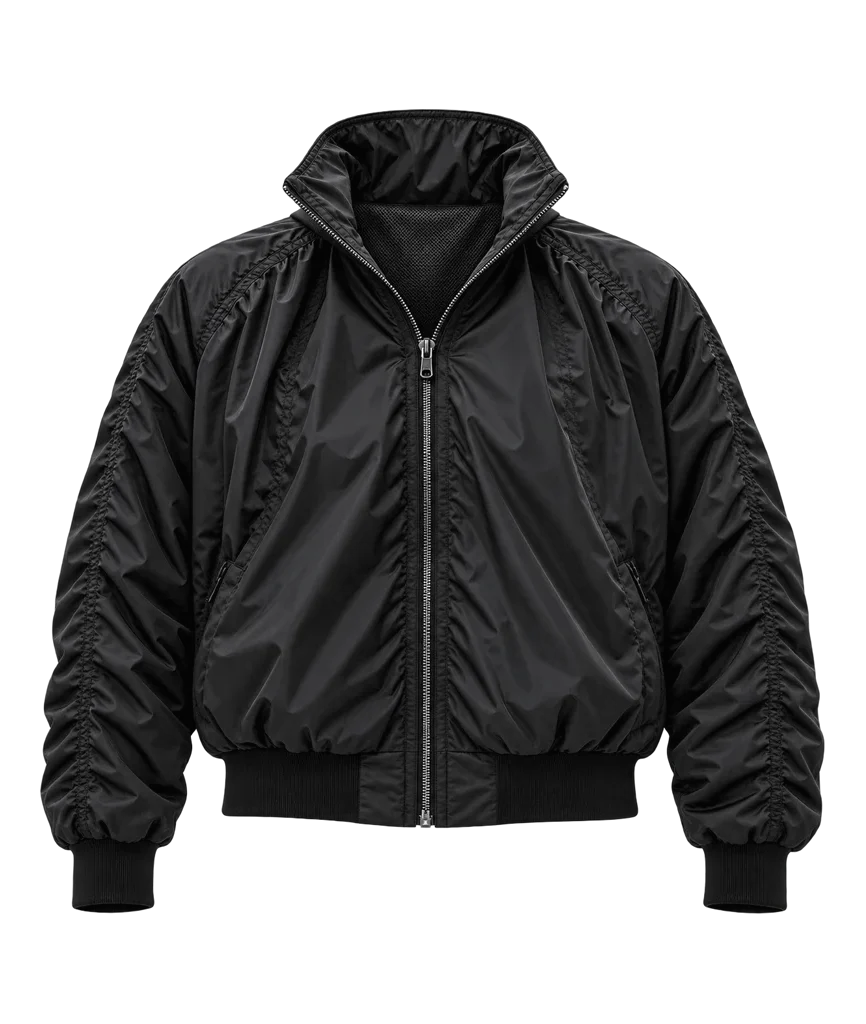 Women’s Jetset Ruched Nylon Bomber Jacket