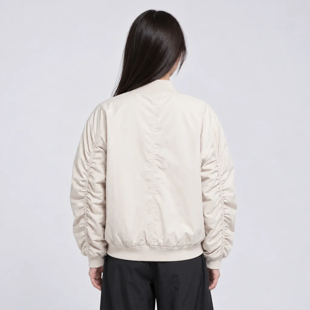 Women’s New Balance Linear Heritage Ruched Woven Bomber Jacket
