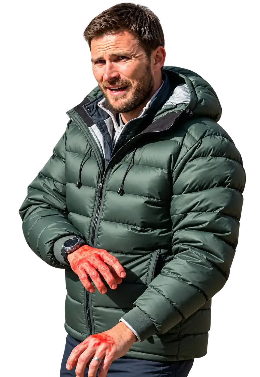 Alarum Scott Eastwood Green Puffer Hooded Jacket