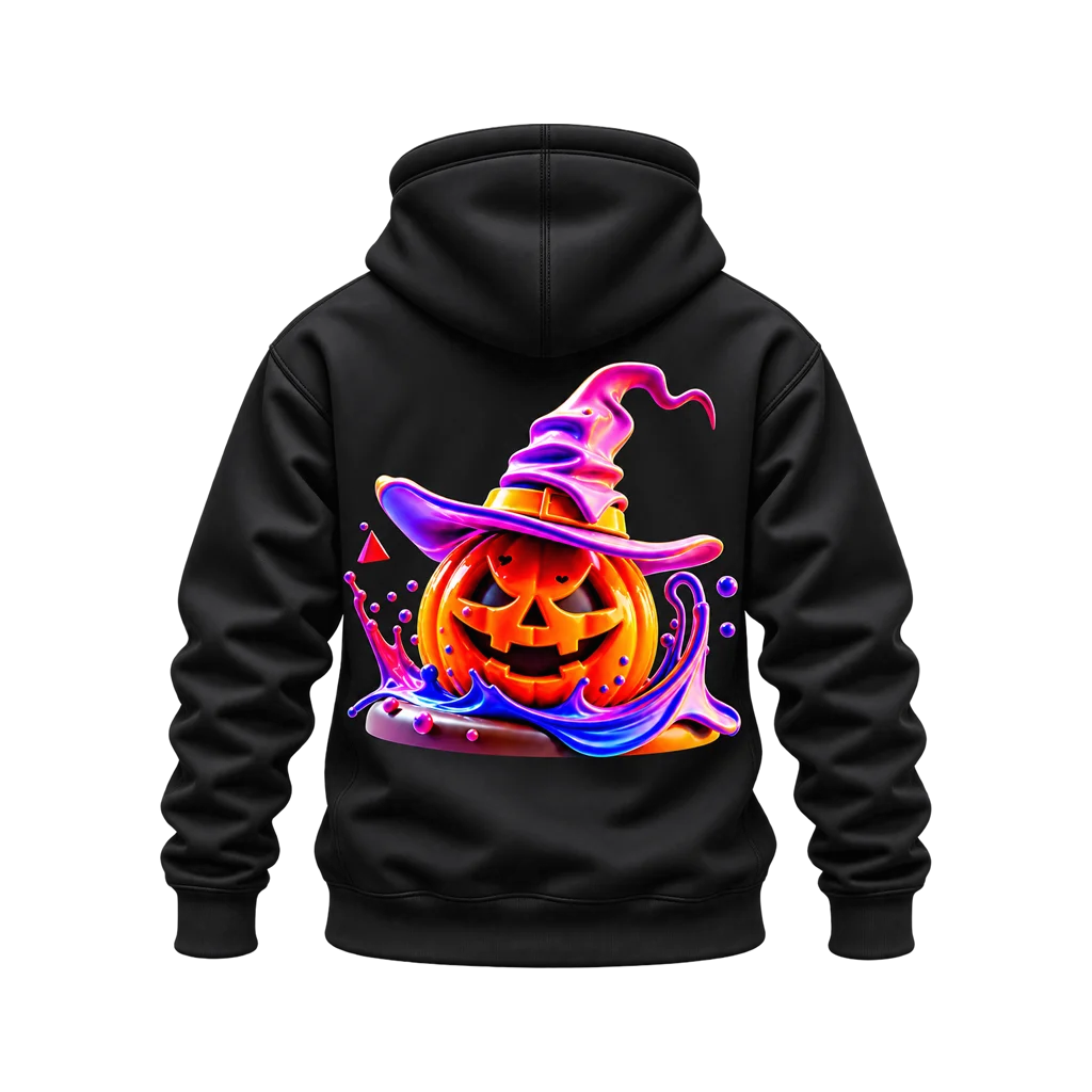 Alice in Wonderland Cheshire Cat Witch Hat Pumpkin Dual-Print Hoodie