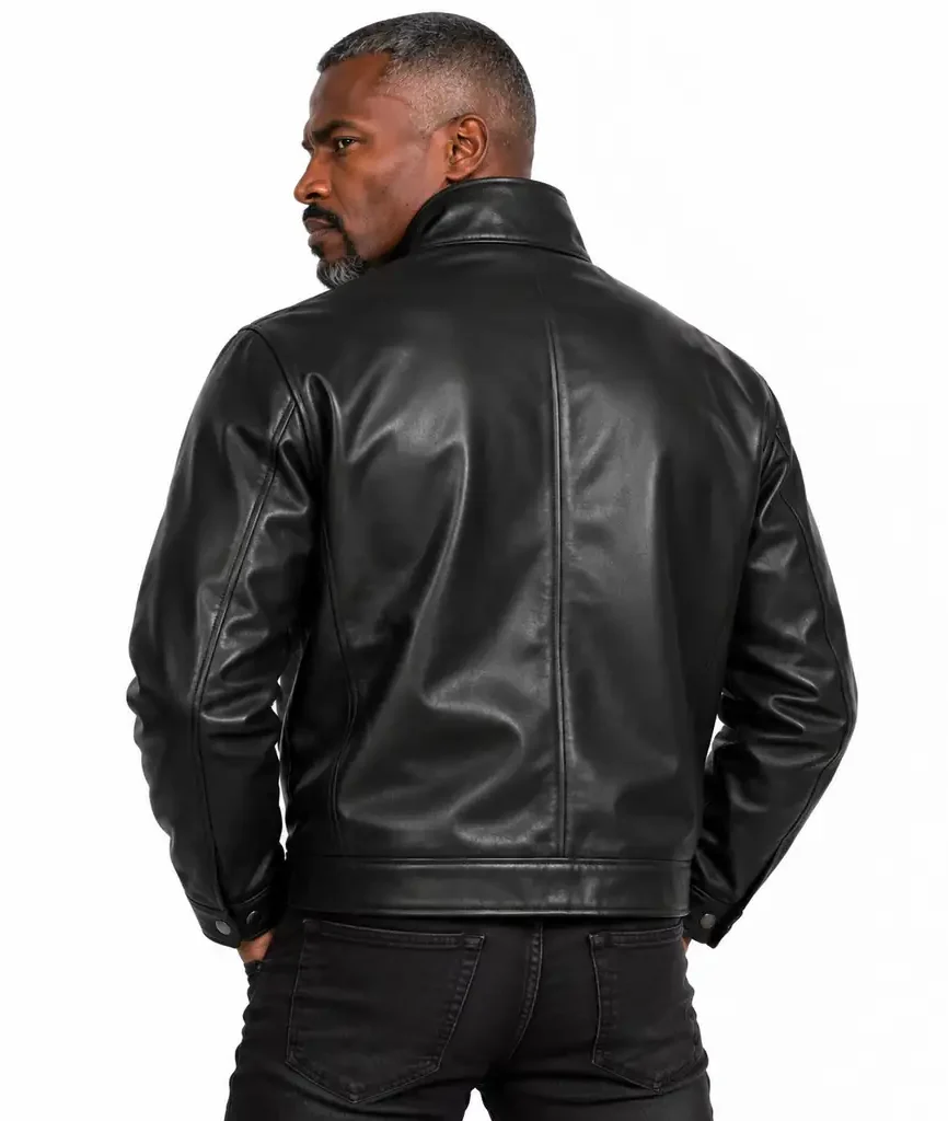 Black Funnel Neck Bomber Jacket
