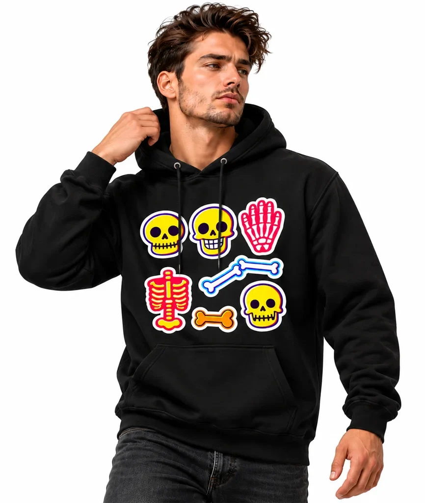 Bleach Neon Bones and Skulls Hoodie