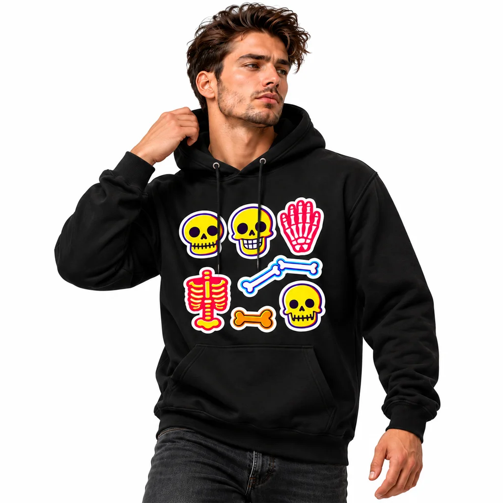Bleach Neon Bones and Skulls Hoodie
