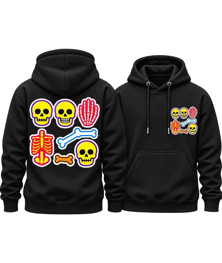Bleach Neon Bones and Skulls Dual-Print Hoodie
