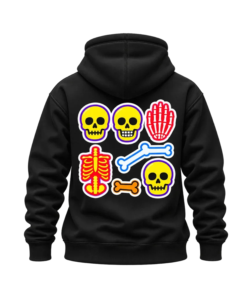 Bleach Neon Bones and Skulls Dual-Print Hoodie