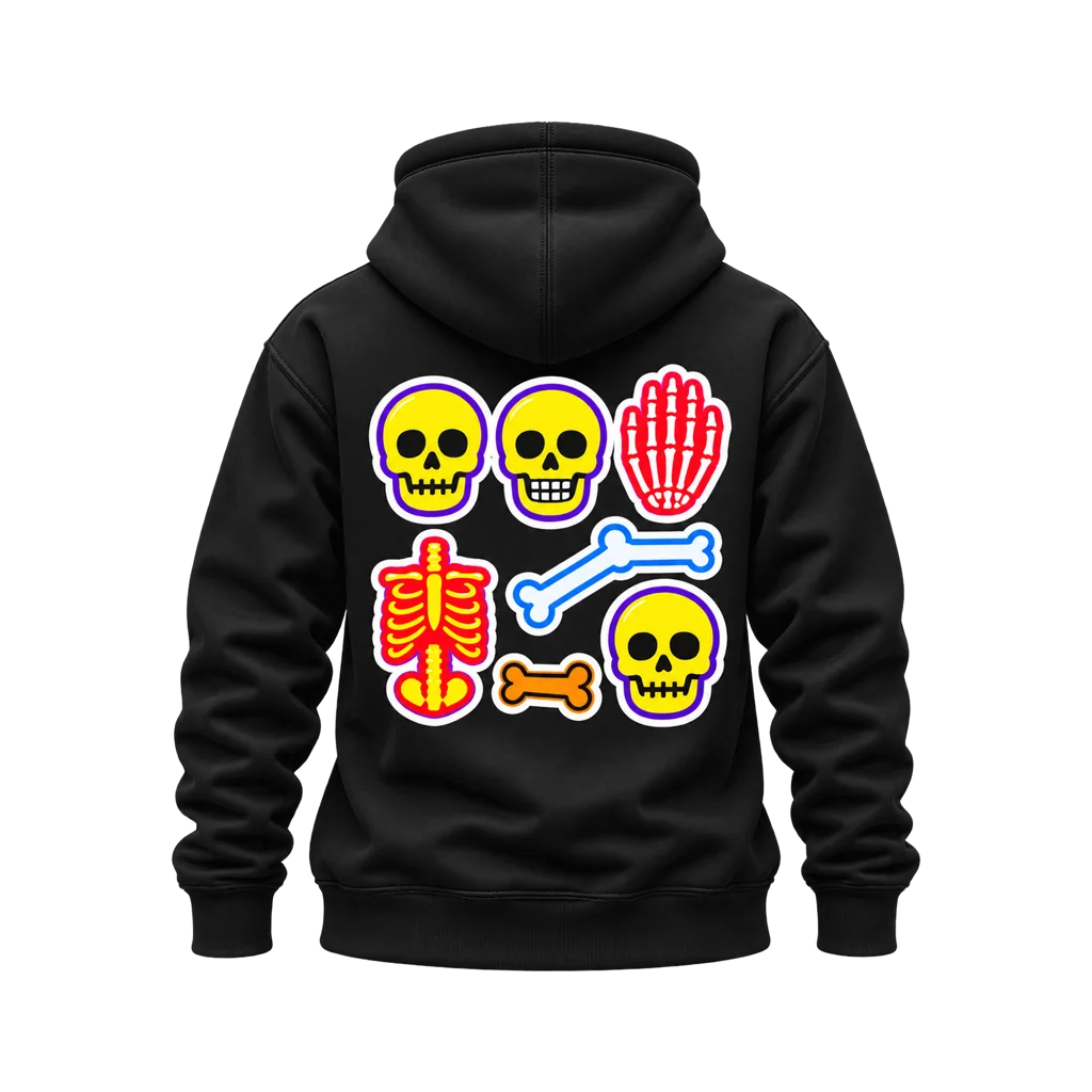 Bleach Neon Bones and Skulls Dual-Print Hoodie