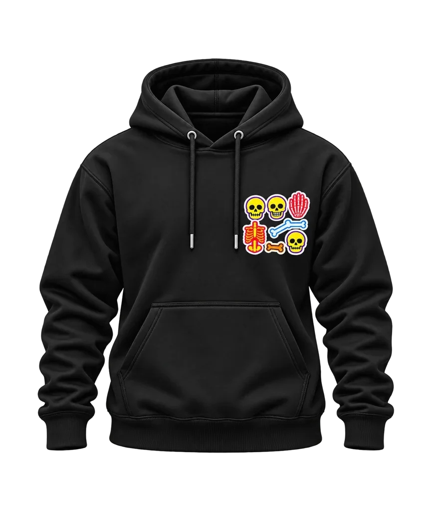 Bleach Neon Bones and Skulls Dual-Print Hoodie