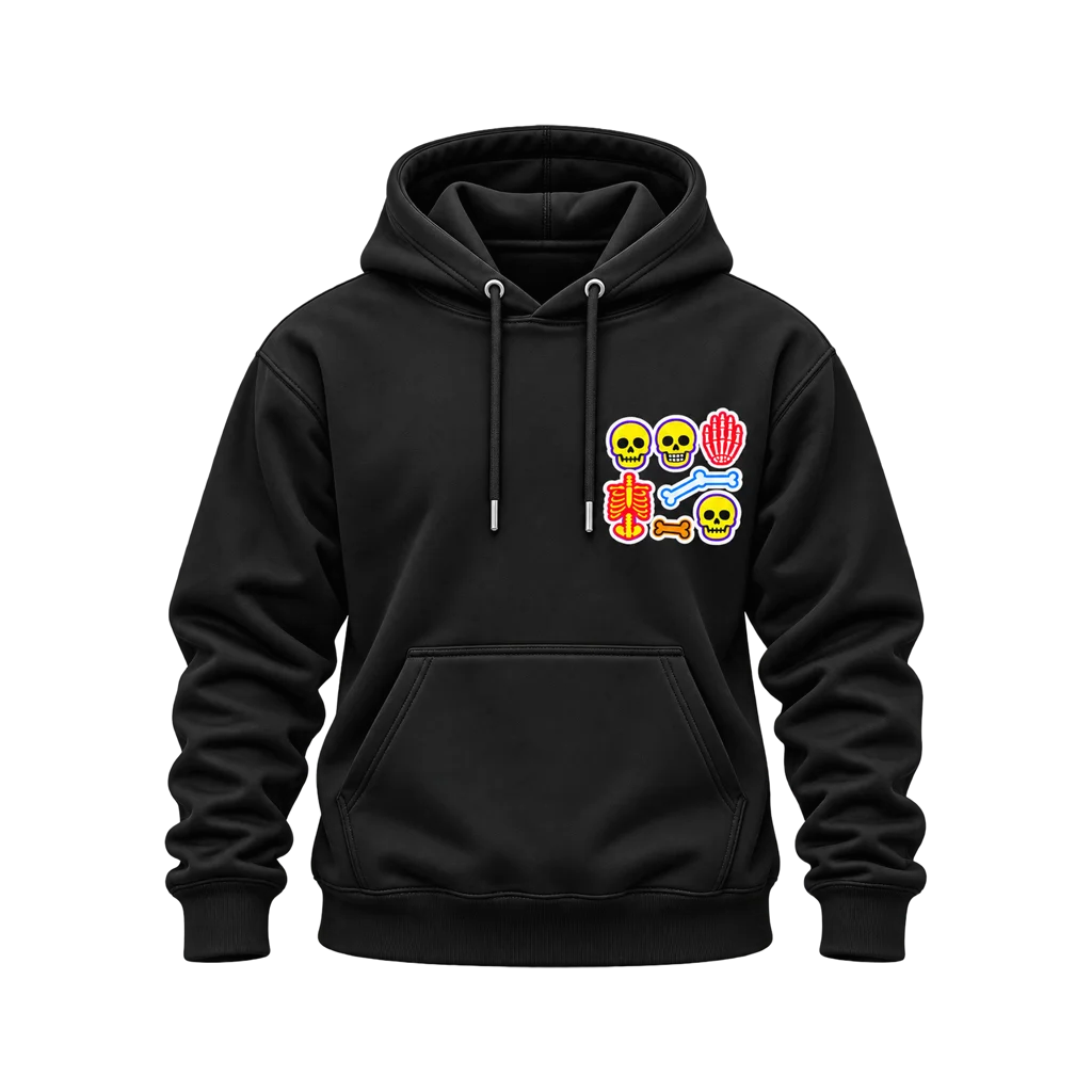 Bleach Neon Bones and Skulls Dual-Print Hoodie