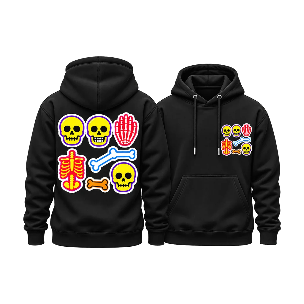 Bleach Neon Bones and Skulls Dual-Print Hoodie