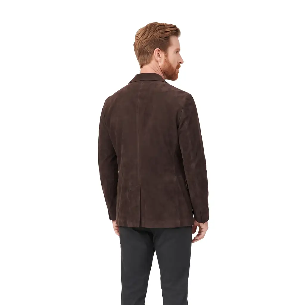 Brown Suede Leather Blazer