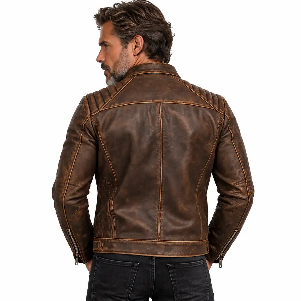 Brown Vintage Motorcycle Leather Jacket