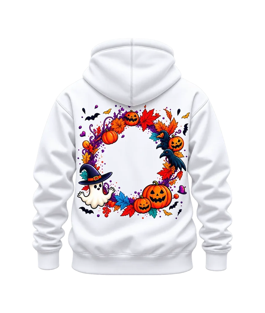 Casper Friendly Ghost Halloween Wreath Dual-Print Hoodie