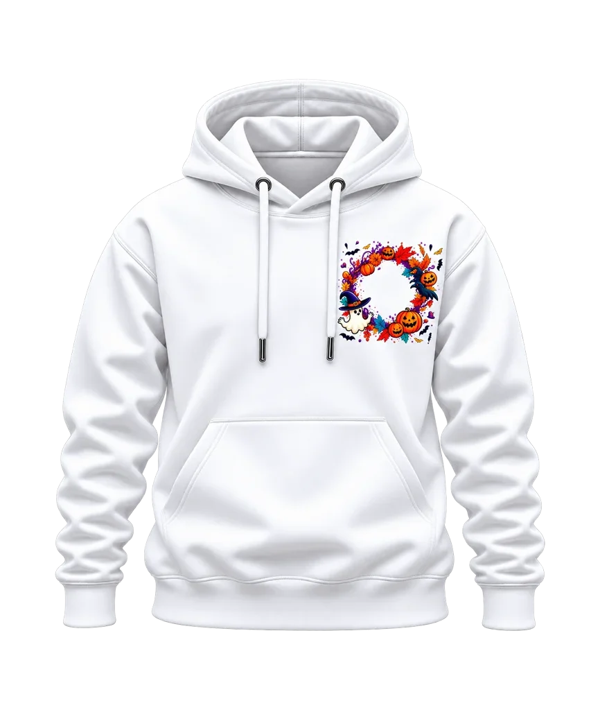 Casper Friendly Ghost Halloween Wreath Dual-Print Hoodie