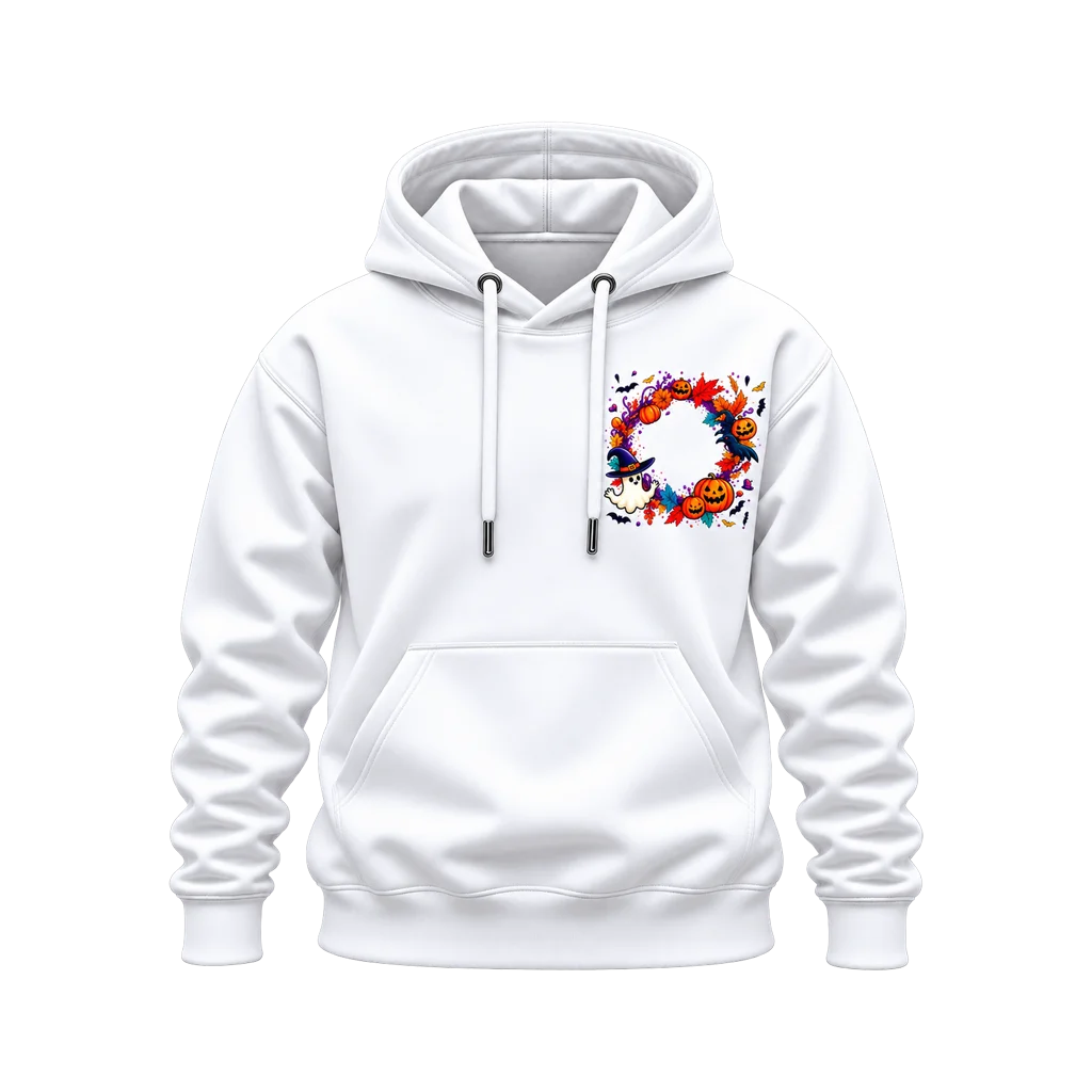 Casper Friendly Ghost Halloween Wreath Dual-Print Hoodie