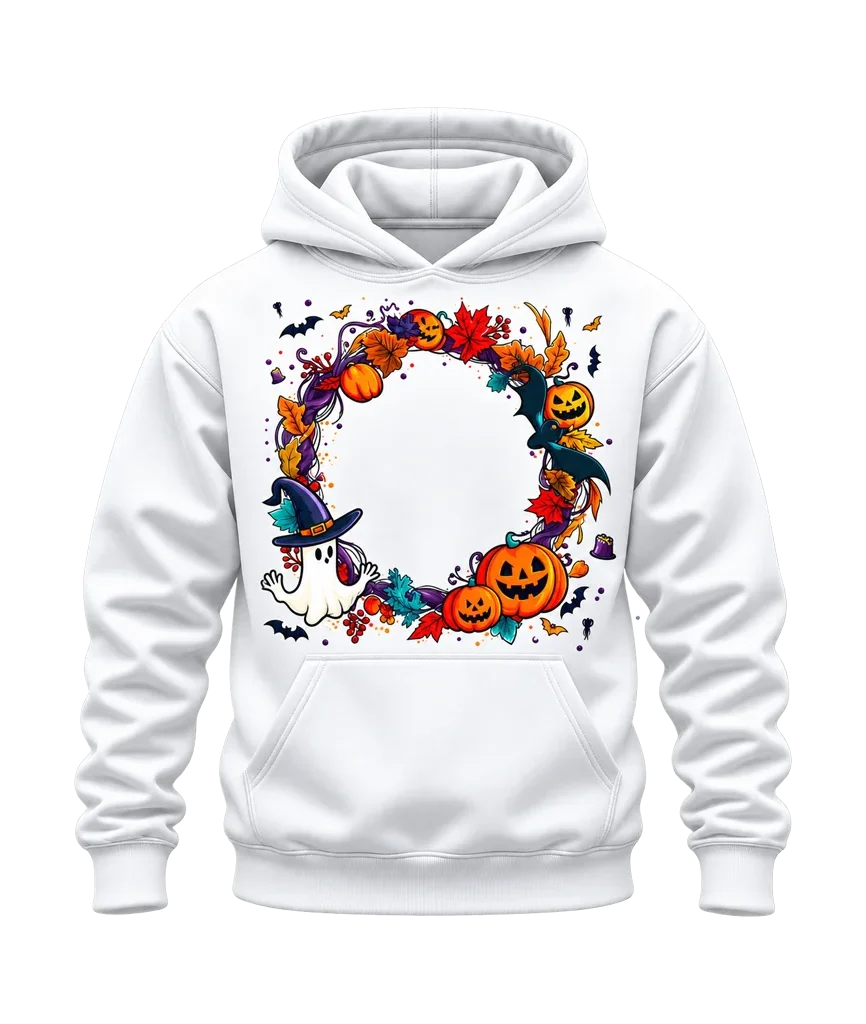 Casper Friendly Ghost Halloween Wreath Hoodie