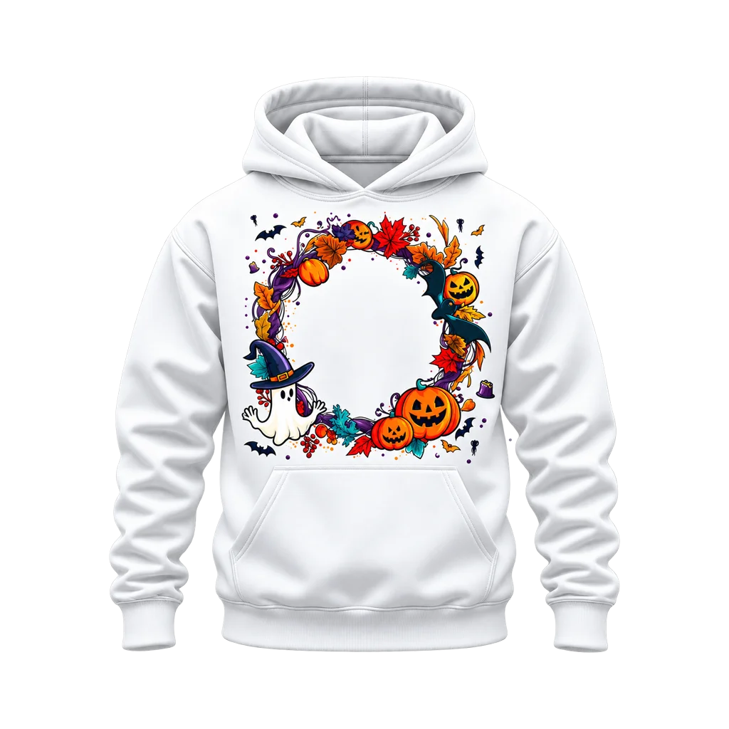 Casper Friendly Ghost Halloween Wreath Hoodie