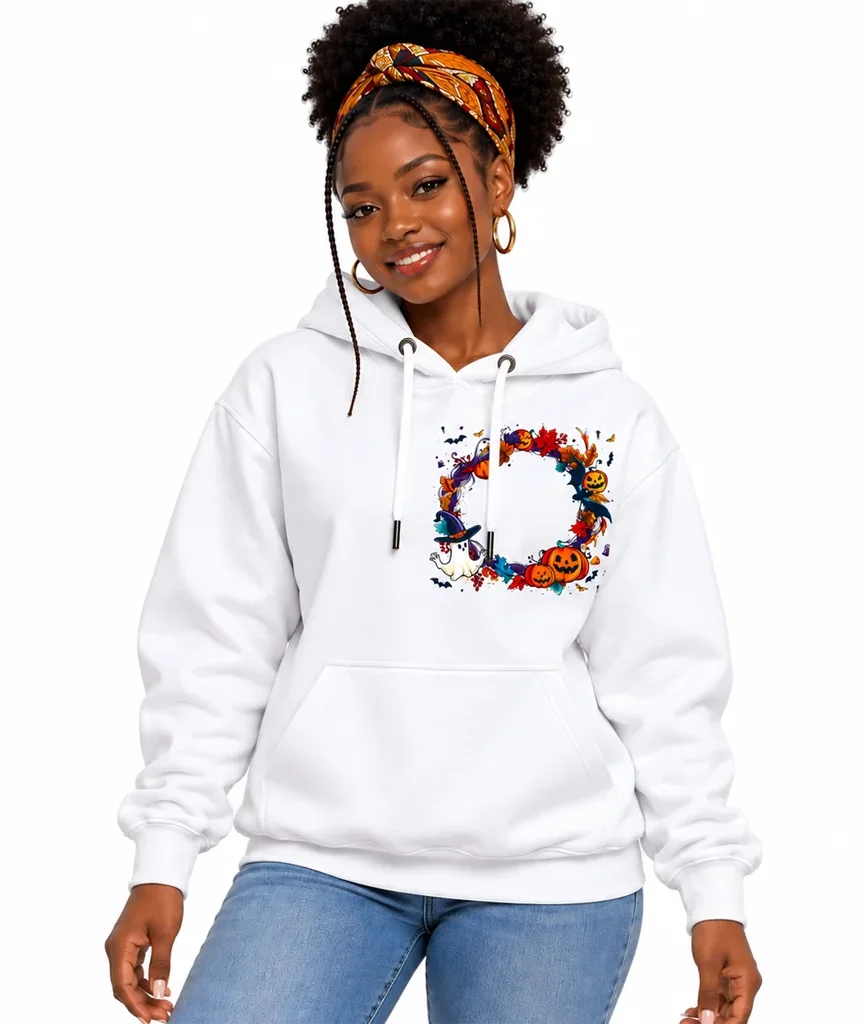 Casper Friendly Ghost Halloween Wreath Hoodie