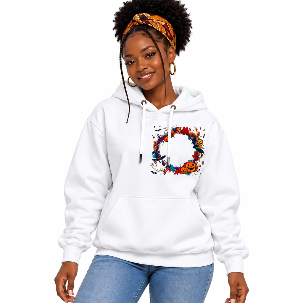 Casper Friendly Ghost Halloween Wreath Hoodie