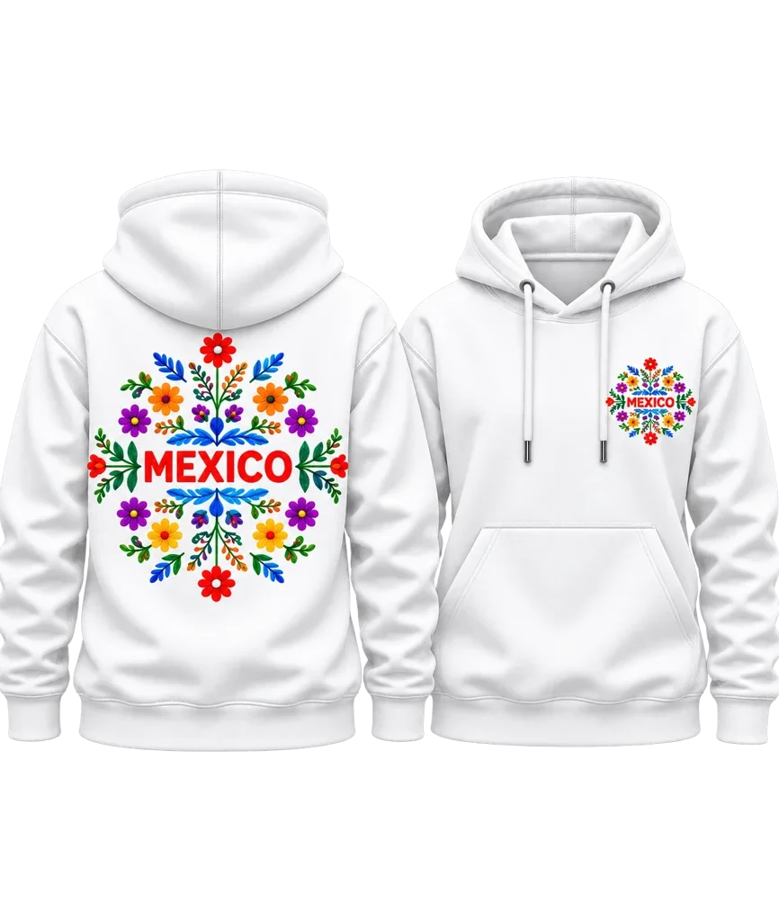 Coco Mexico Floral Folk Art Dual-Print Hoodie