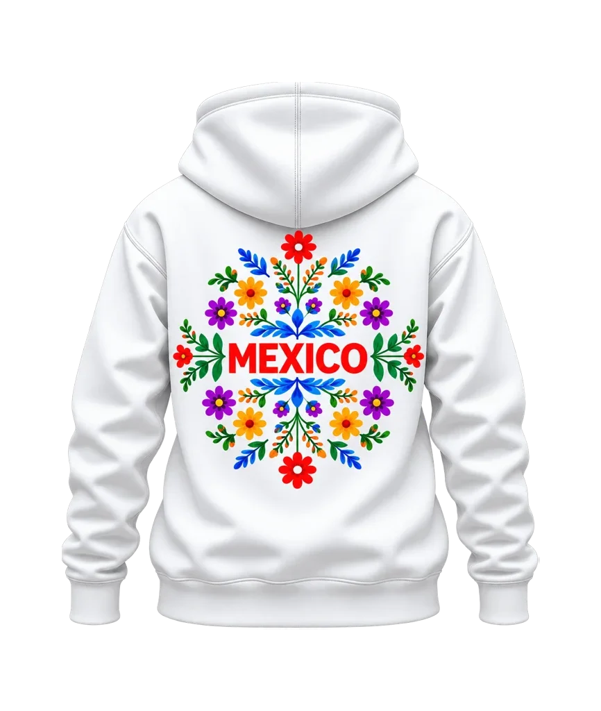 Coco Mexico Floral Folk Art Dual-Print Hoodie