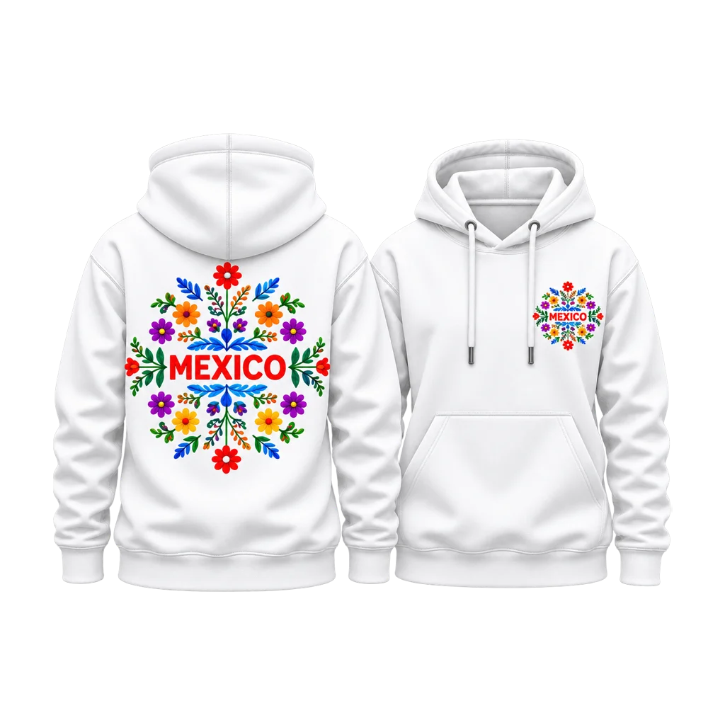 Coco Mexico Floral Folk Art Dual-Print Hoodie