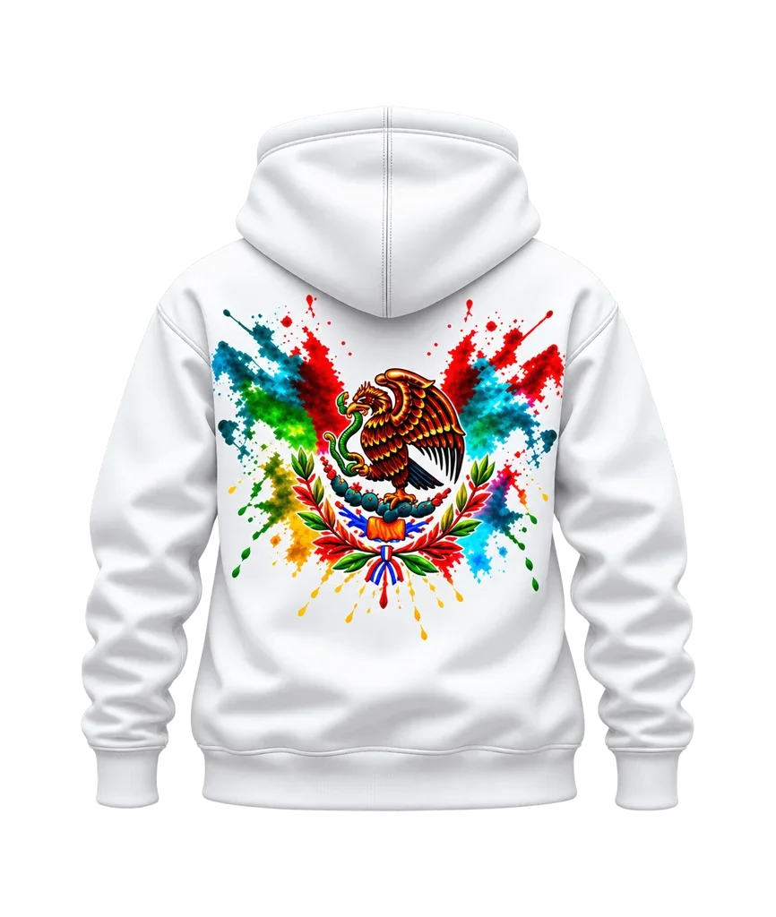 Coco Mexico Watercolor Splash Eagle Dual-Print Hoodie