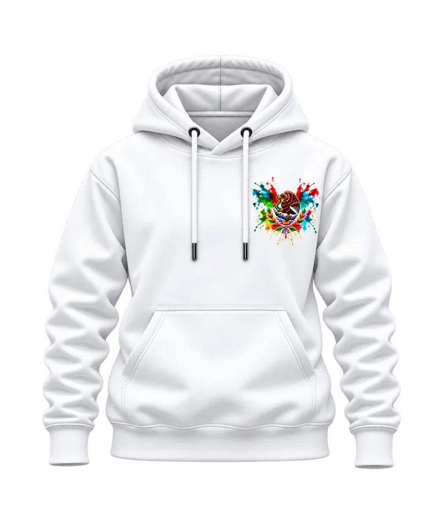 Coco Mexico Watercolor Splash Eagle Dual-Print Hoodie