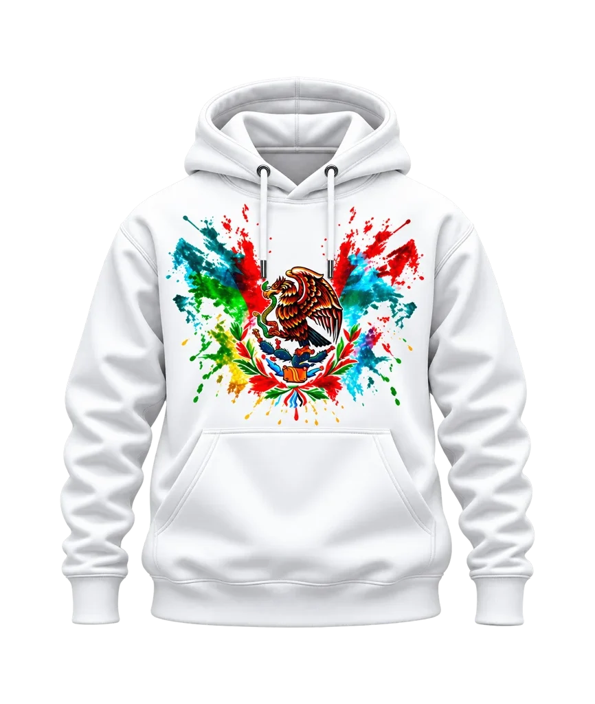 Coco Mexico Watercolor Splash Eagle Hoodie