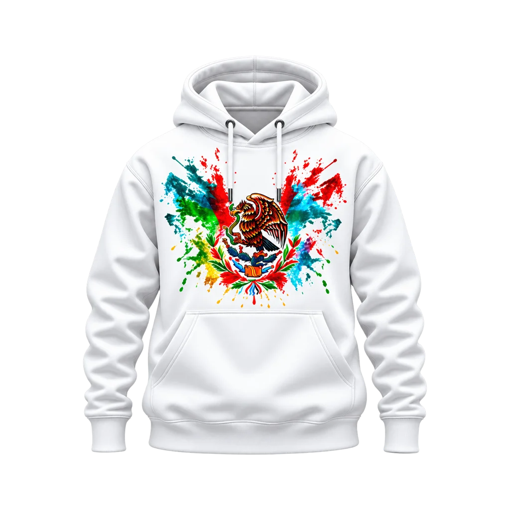Coco Mexico Watercolor Splash Eagle Hoodie