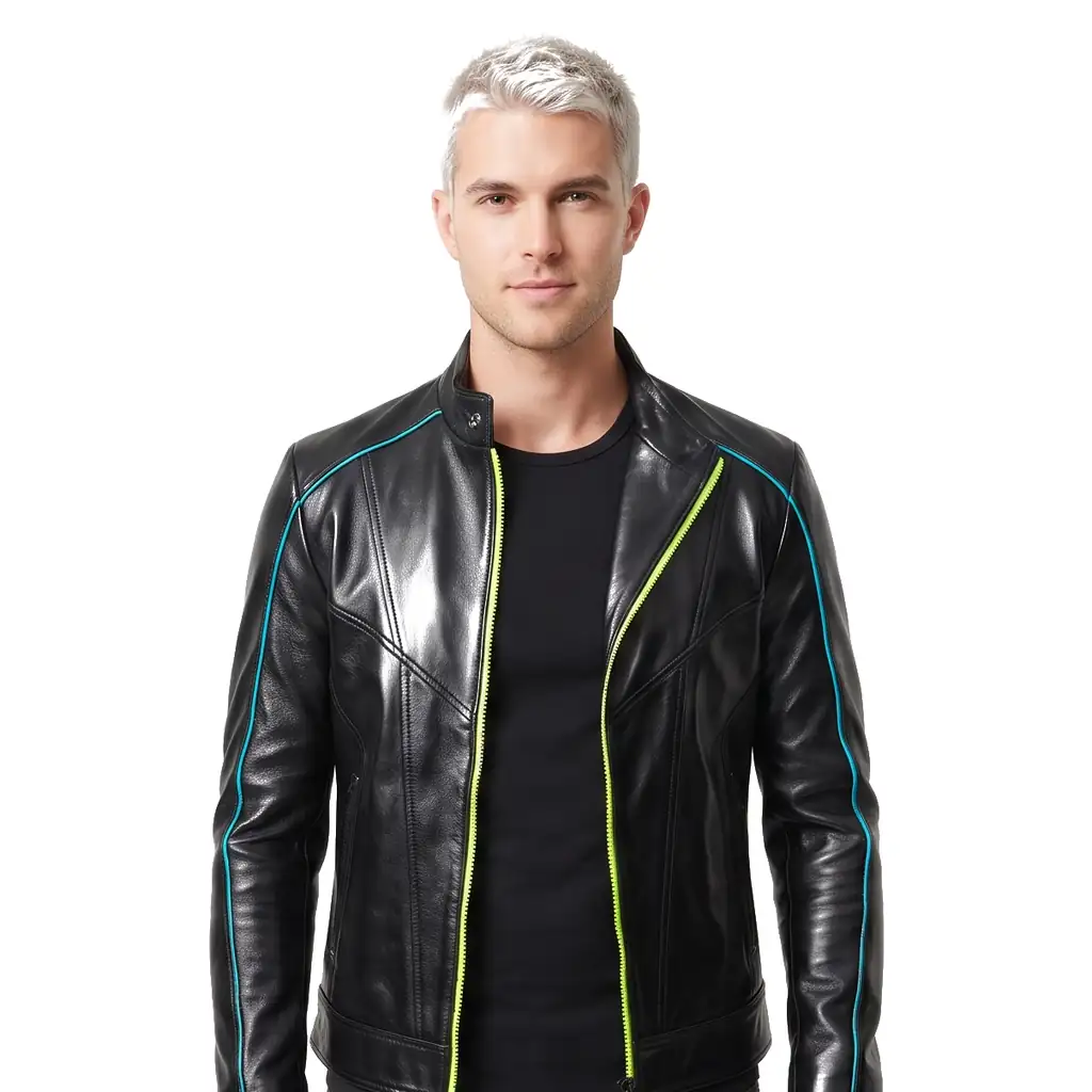Cyberpunk Black Leather Jacket